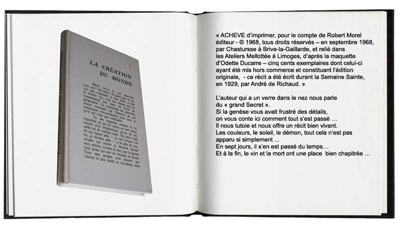 la cration du monde, par Andr de Richaud
