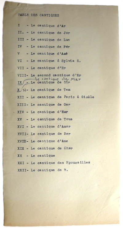 liste des cantiques