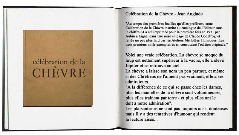 Célébration de la chèvre par Jean Anglade