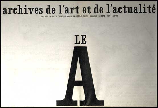 le a, archives de l'art et de l'actualité