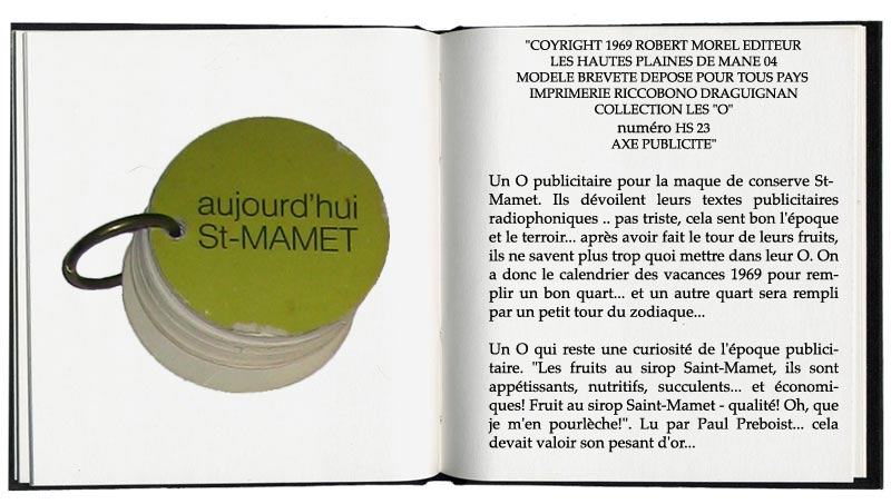 aujourd'hui Saint-Mamet, un O pour une histoire de confiture....