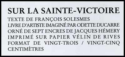 rsum du livre de la sainte-victoire? pas vraiment...