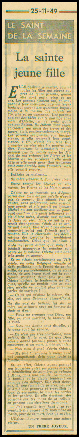 une sainte jeune fille