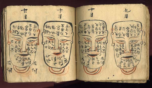 ancien livre du vietnam avec visages